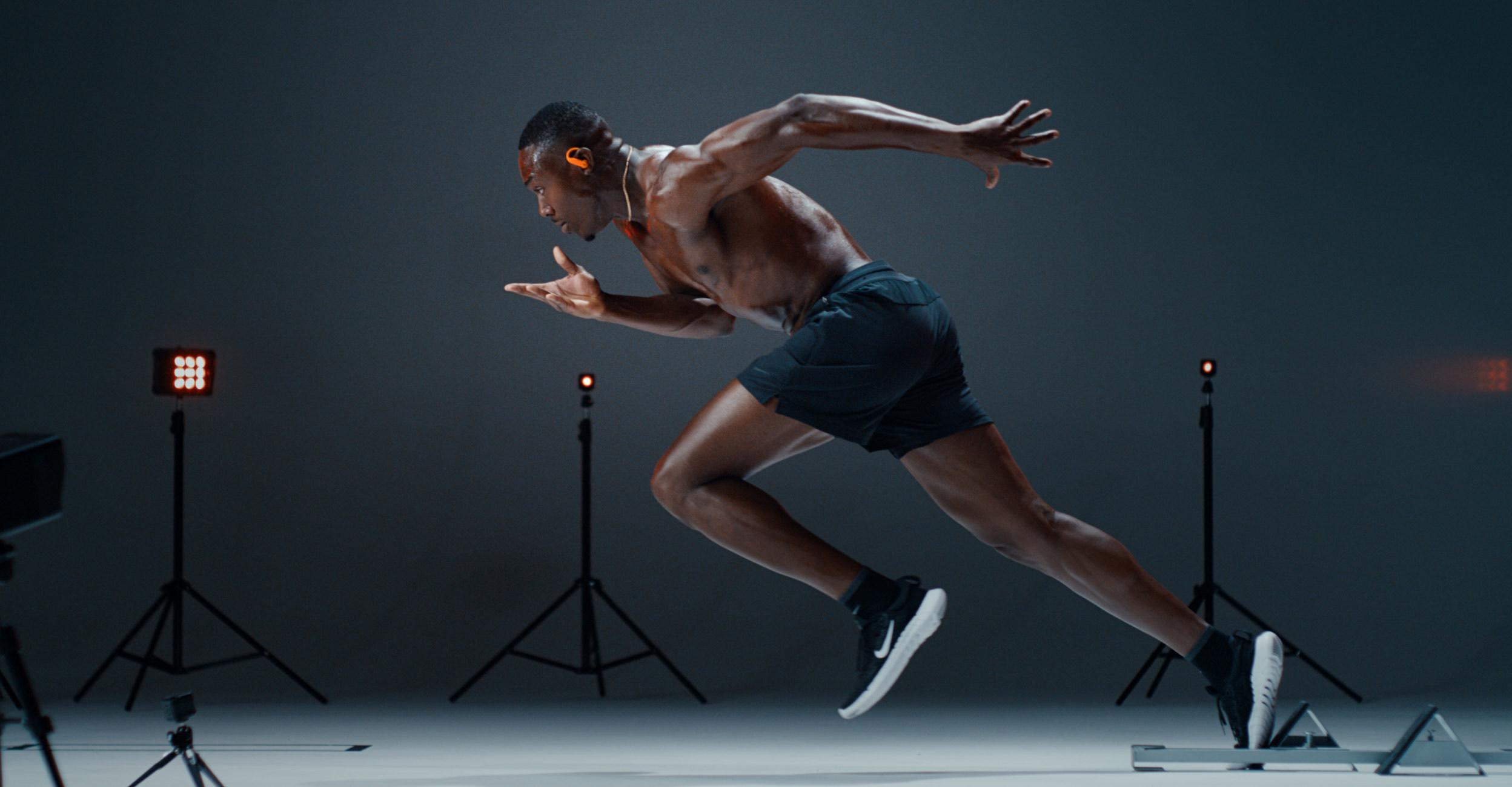 athlete training with Powerbeats Pro 2