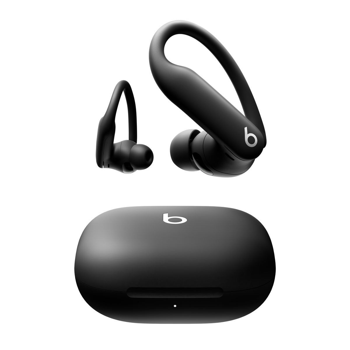 Close-up of Powerbeats Pro 2 in Jet Black with Wired 2025 Recommends badge.