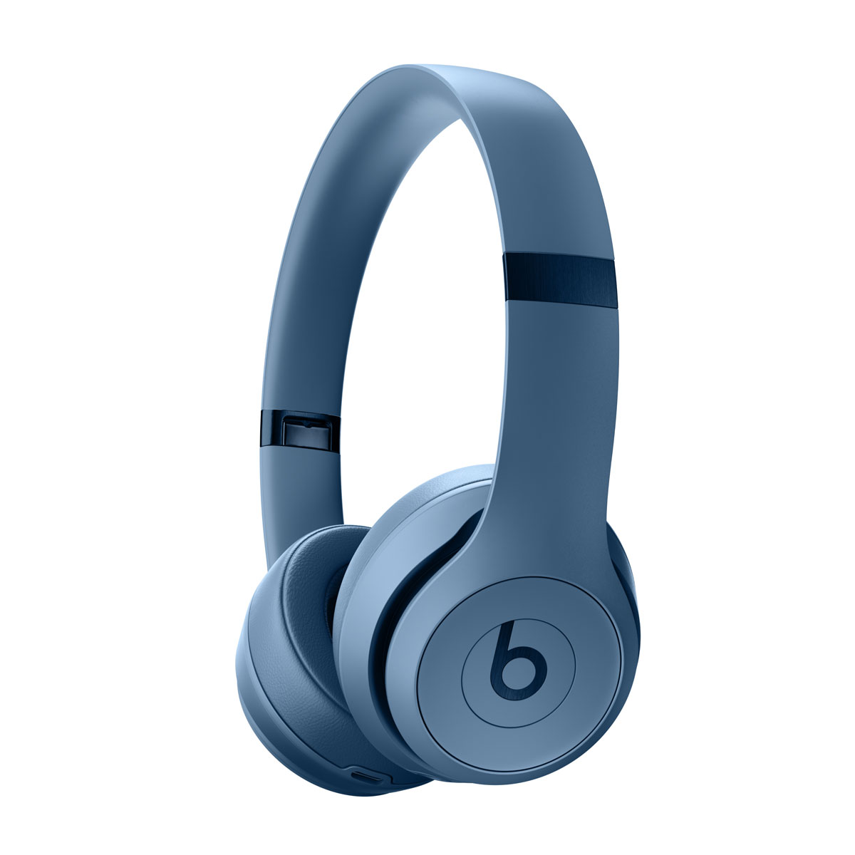 Beats Solo 4 headphones in Slate blue color.